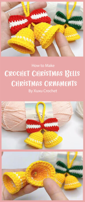 Crochet Christmas Bells - Christmas Ornaments By Xuxu Crochet