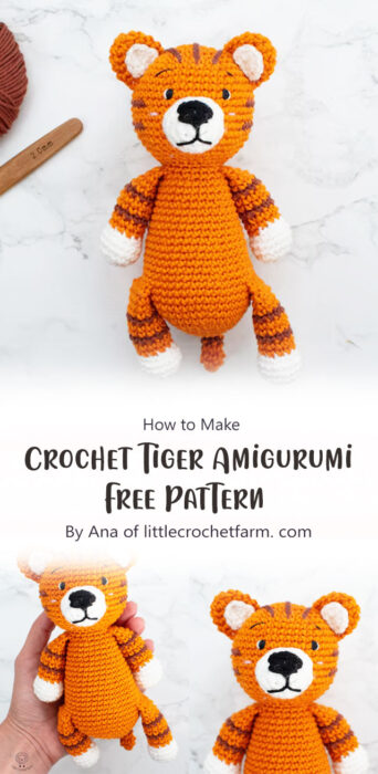 Crochet Tiger Amigurumi Free Pattern By Ana of littlecrochetfarm. com