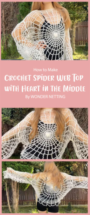 Crochet Spider Web Top Tutorial with Heart in the Middle By WONDER NETTING