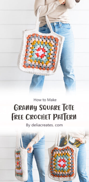 Granny Square Tote - Free Crochet Pattern By deliacreates. com