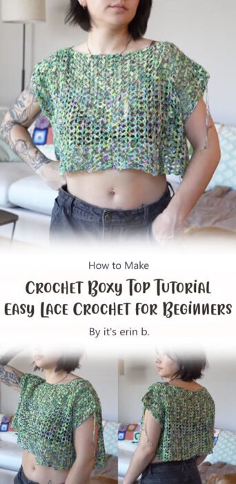 Crochet Boxy Top Tutorial - Easy Lace Crochet for Beginners By it's erin b.