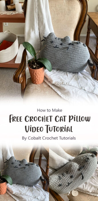 Free Cat Pillow Tutorial By Cobalt Crochet Tutorials