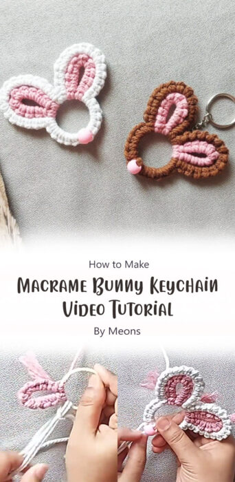 Macrame Bunny Keychain By Meons